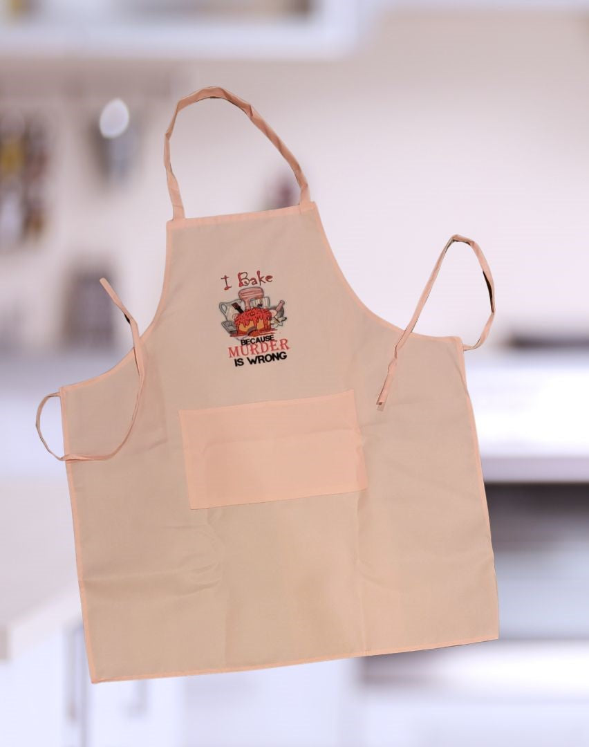I Bake Because Murder is Wrong -Apron