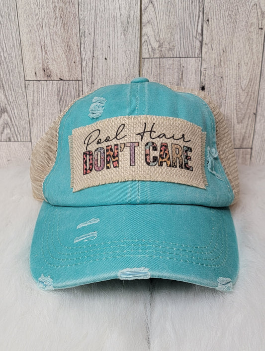 Ponytail Trucker Hat - Pool Hair Don't Care