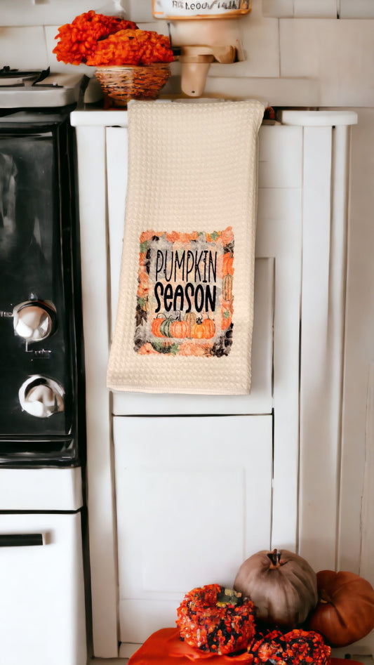 Pumpkin Season - Waffle Weave Dish Towel