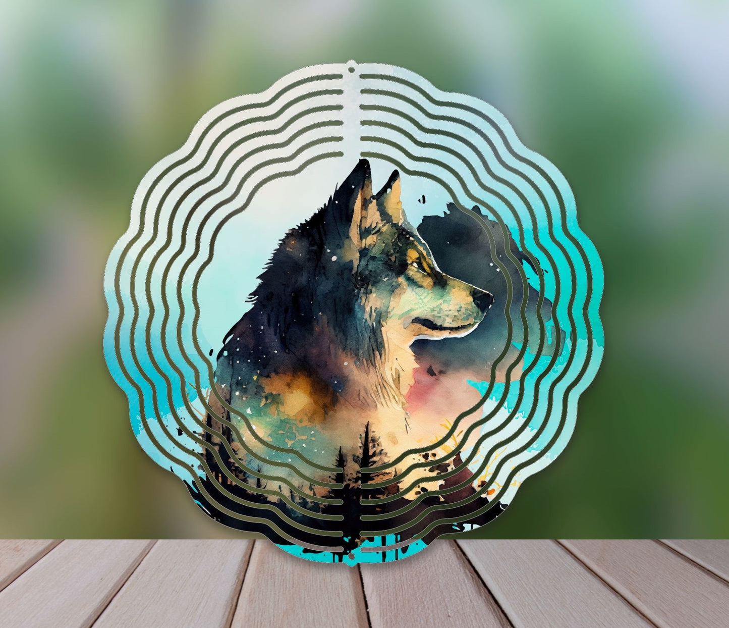 Wolf 10" Wind Spinner