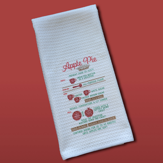 Apple Pie Recipe - Waffle Weave Dish Towel
