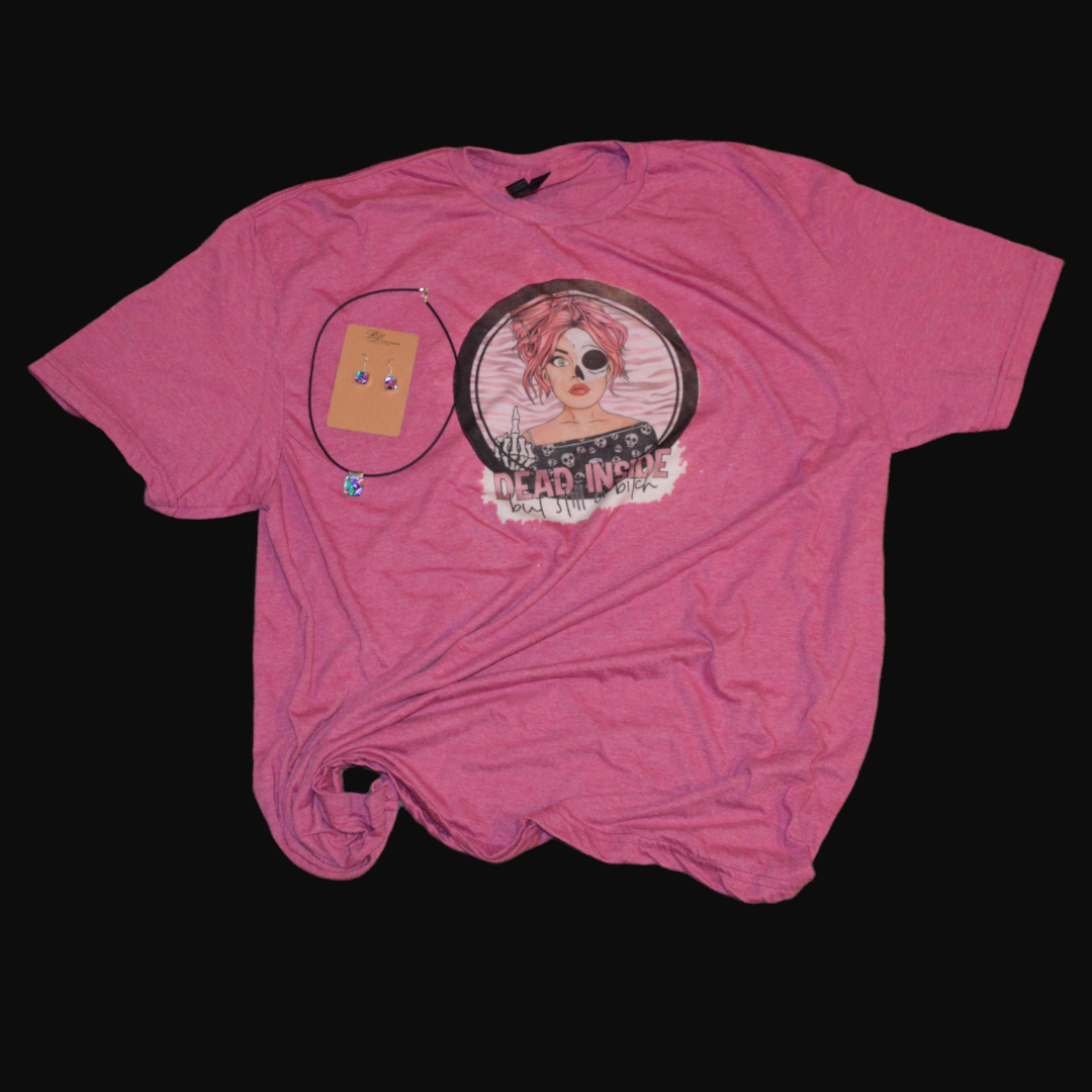 Women's "Dead Inside" Tee Shirt - Bleached