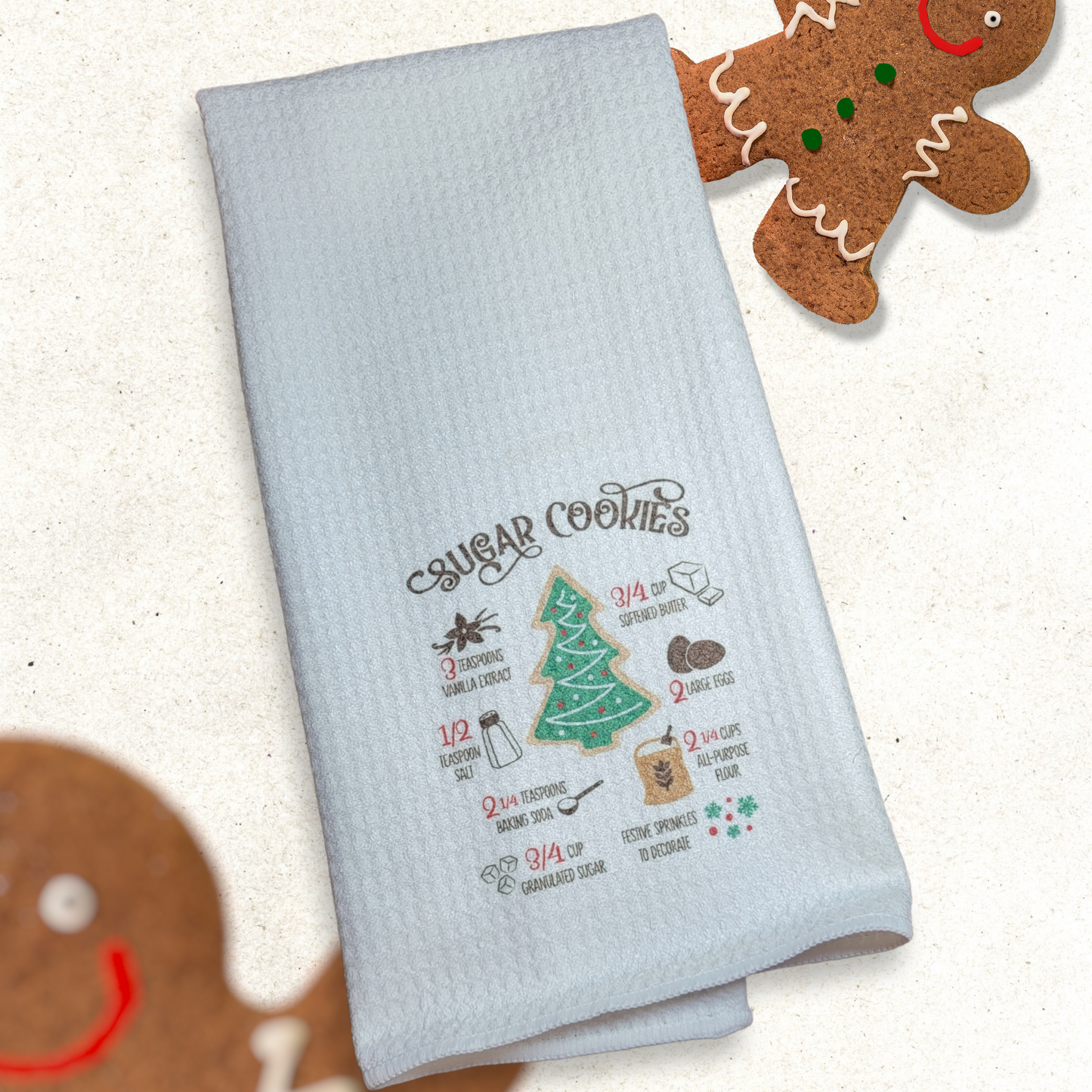 Sugar Cookie Recipe - Waffle Weave Dish Towel