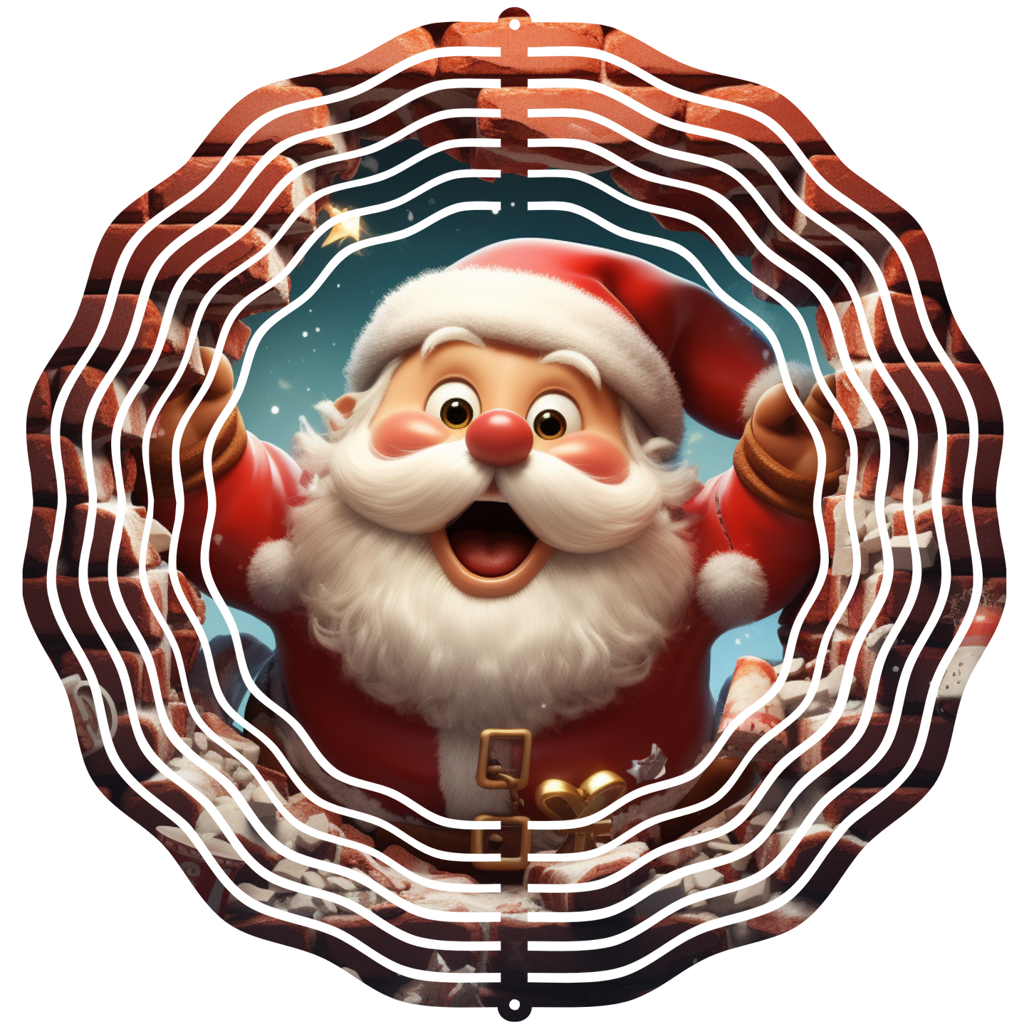 Santa 3D 10" Wind Spinner