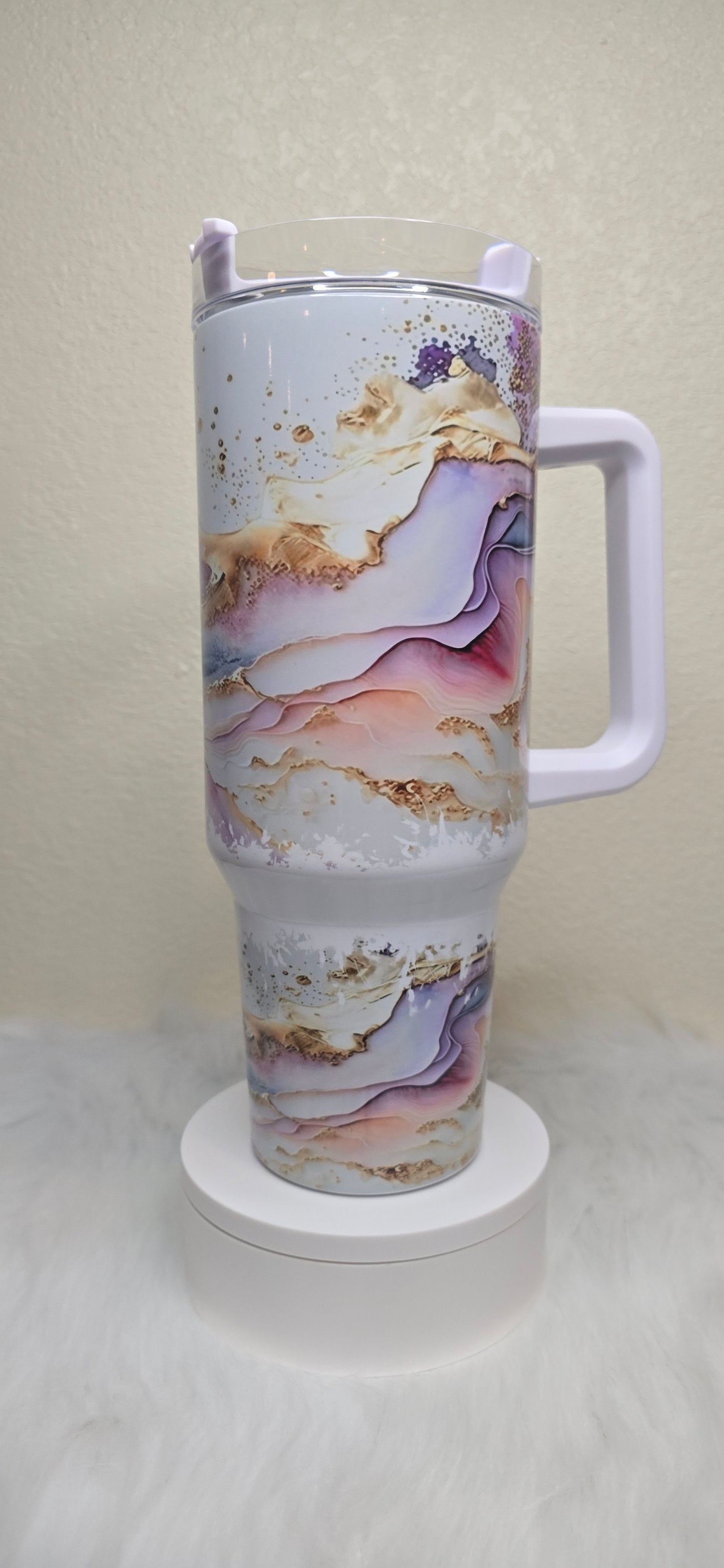 Pink & Purple Marble 40oz Tumbler