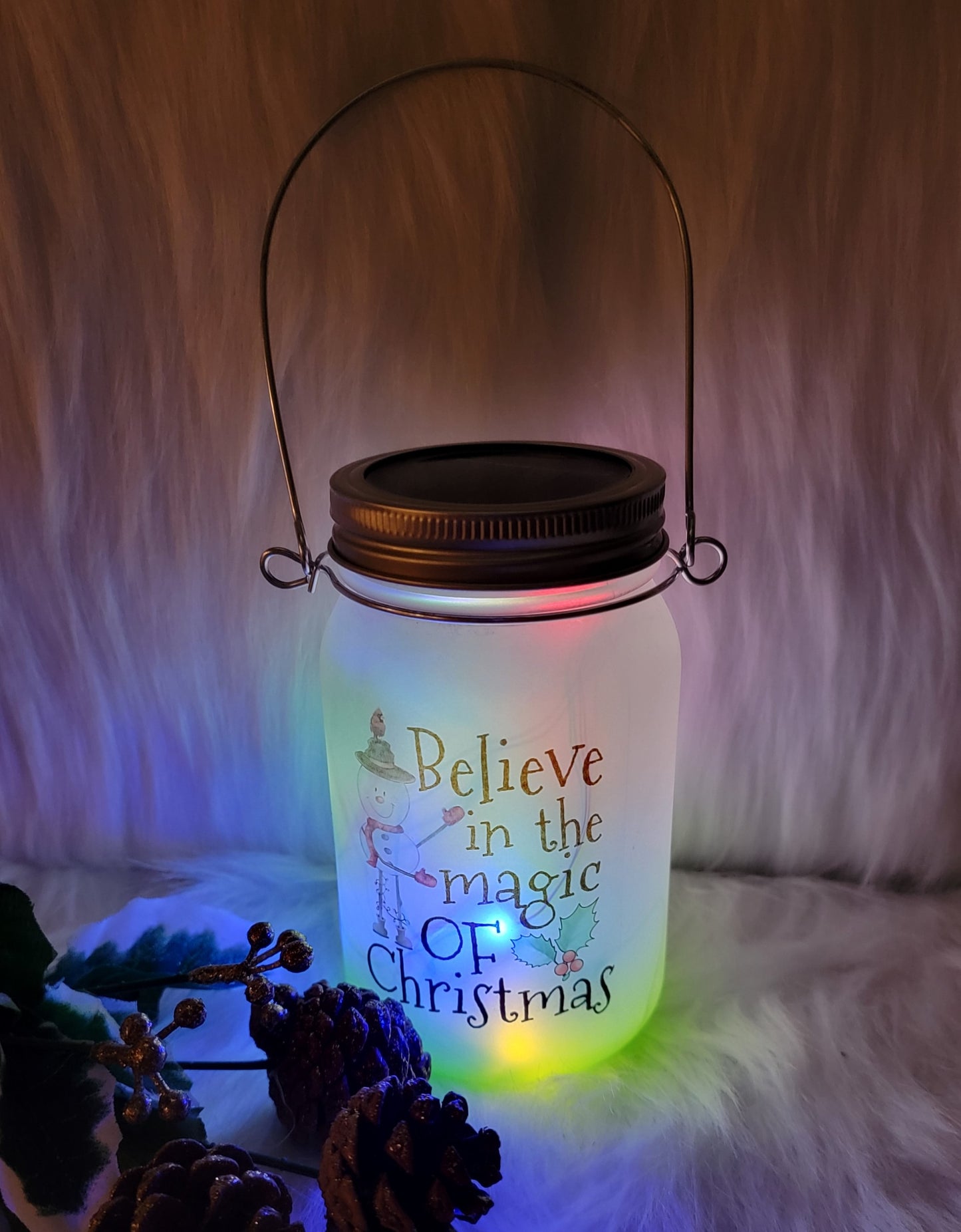 Believe in the Magic of Christmas Frosted Light Up Lantern