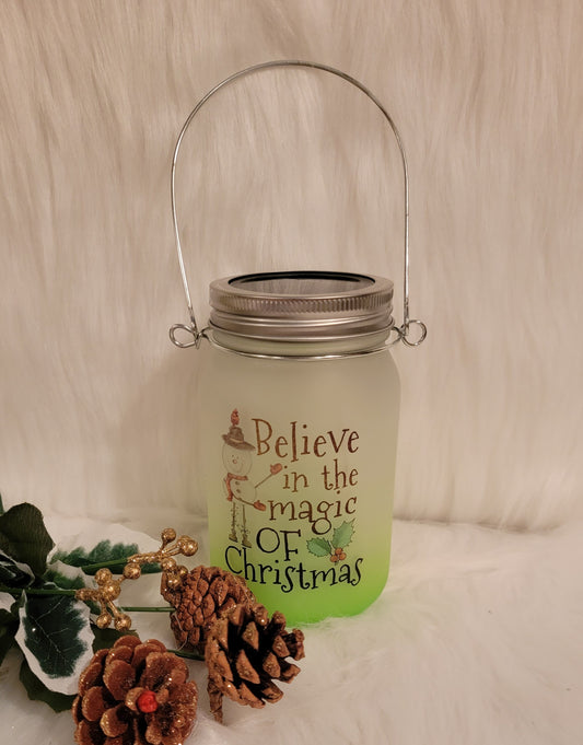 Believe in the Magic of Christmas Frosted Light Up Lantern