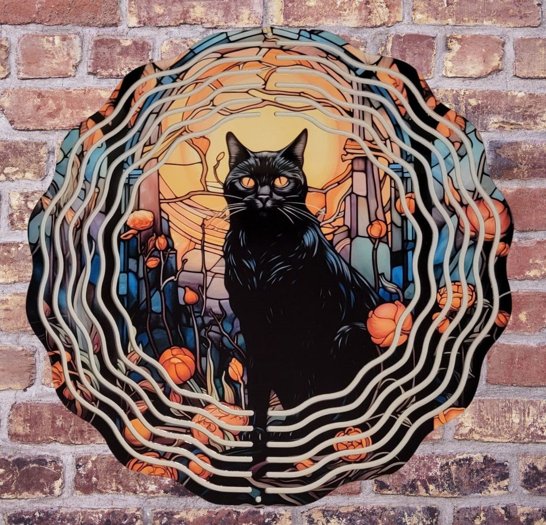 Black Cat 10" Wind Spinner