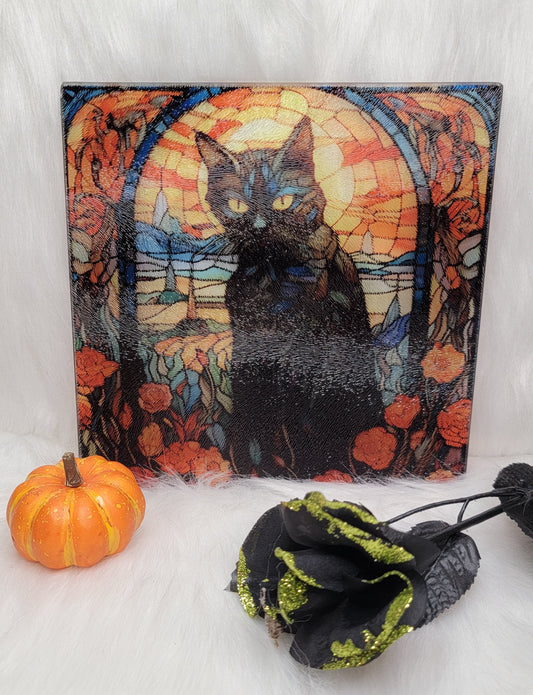 Black Cat Glass Square