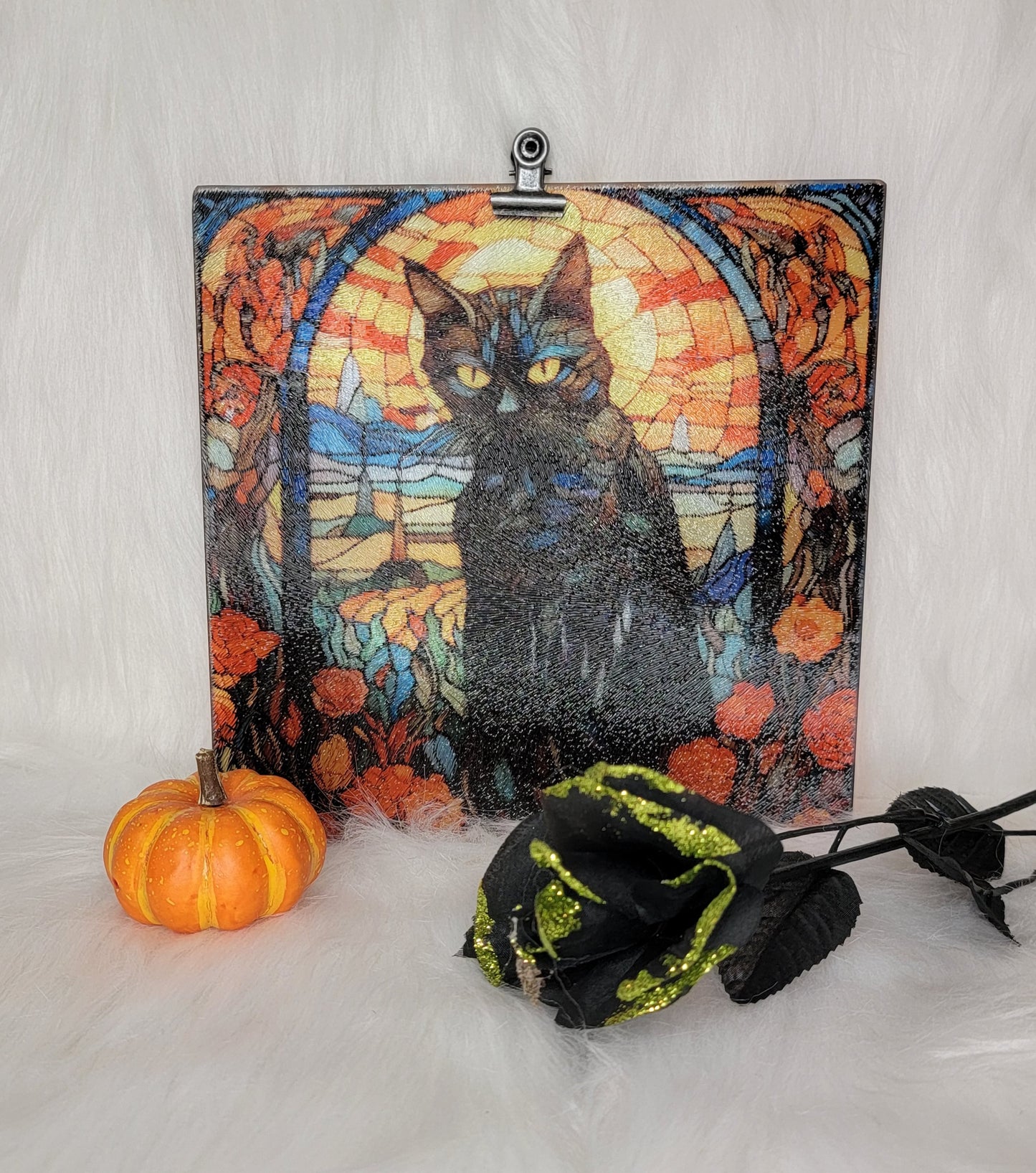 Black Cat Glass Square