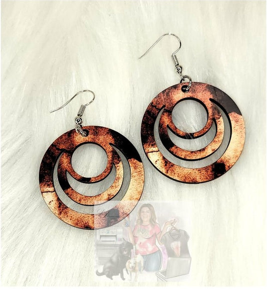 Smokey Brown Circle Earrings