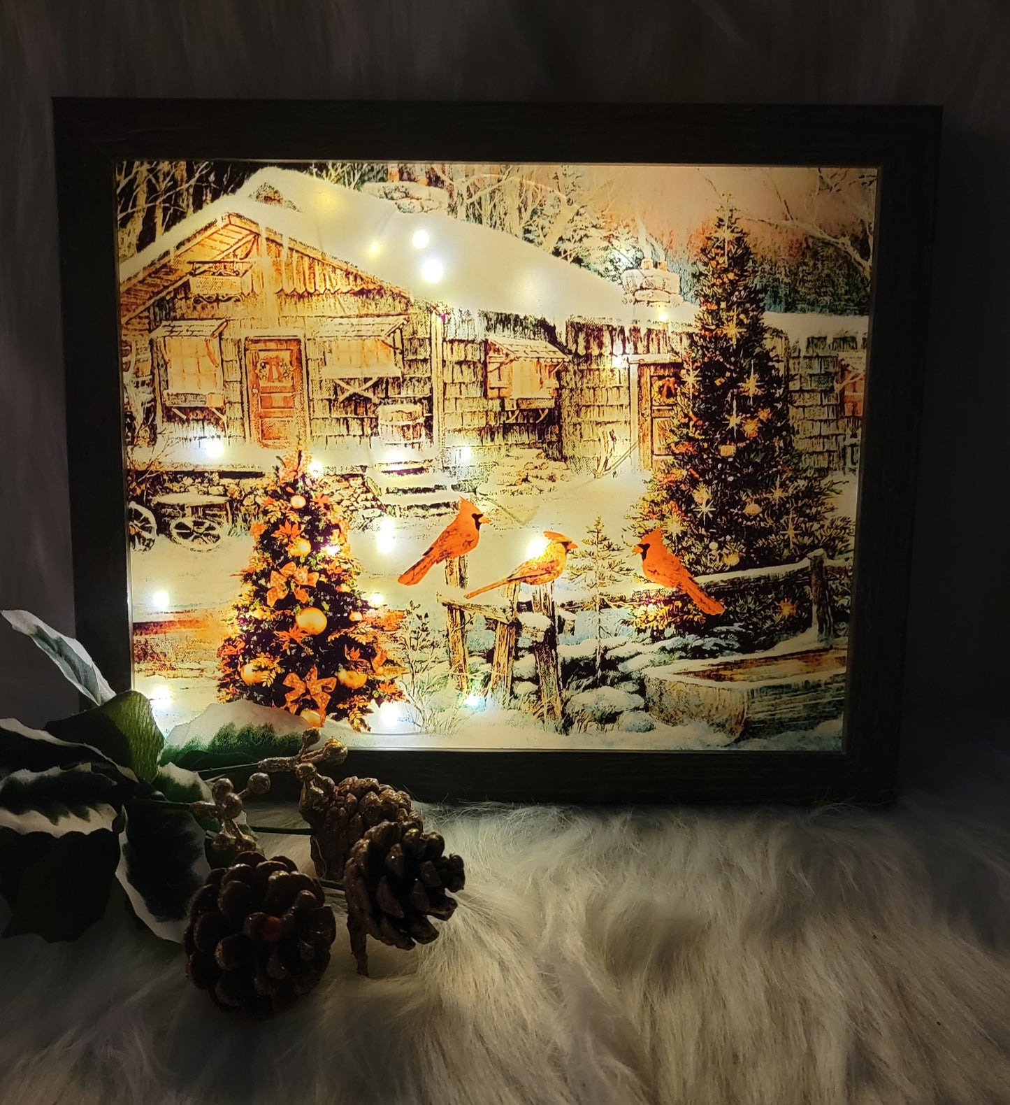 Cabin Light Up Shadow Box