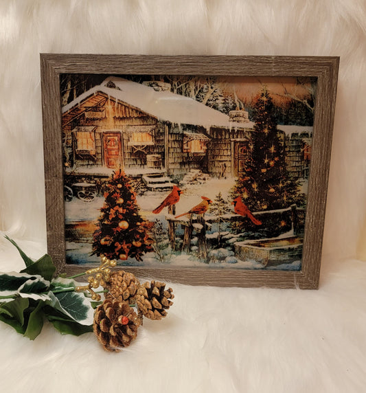 Cabin Light Up Shadow Box