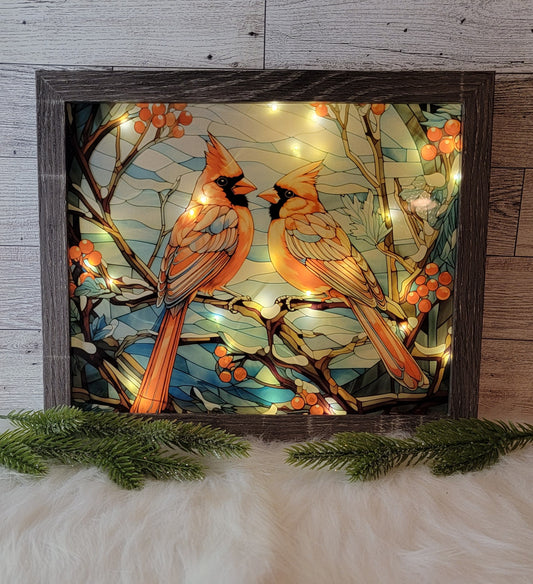 Cardinal Light Up Shadow Box