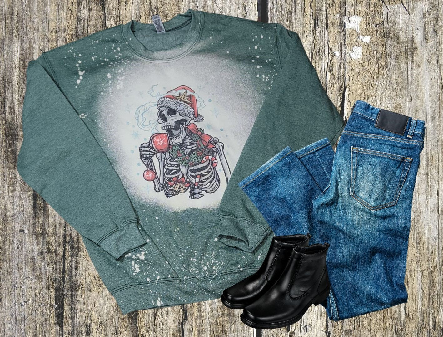 Christmas Skelton Crewneck Sweatshirt