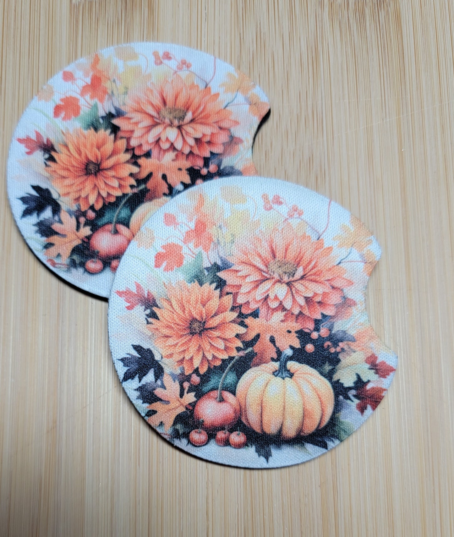 Fall Design Car Coaster Set