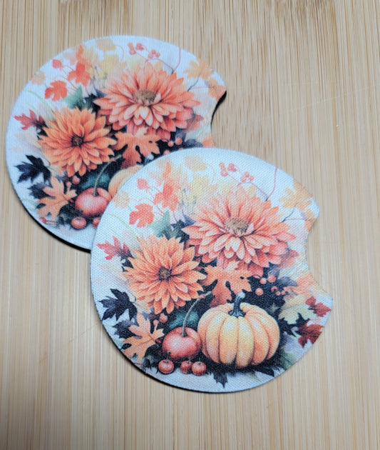 Fall Design Car Coaster Set