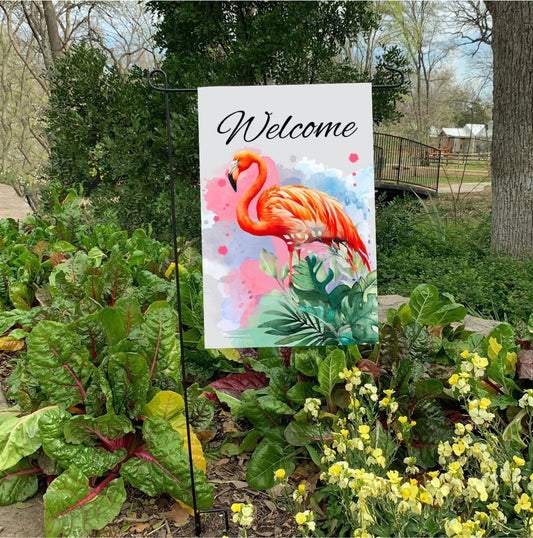 Flamingo Welcome Garden Flag