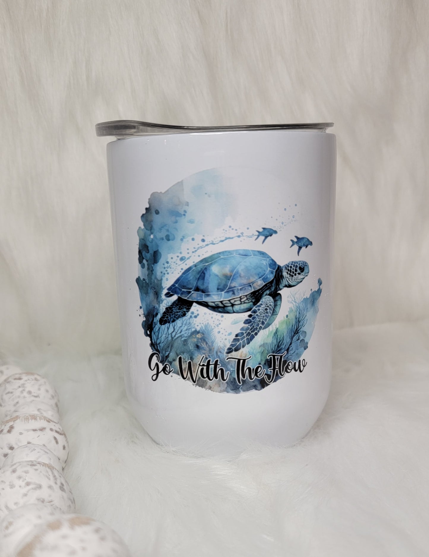 Go With the Flow - Sea Turtle - 12oz Wine Tumbler