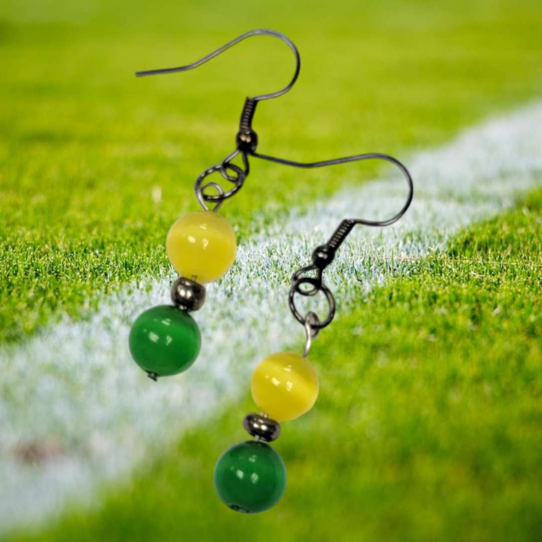 Green and Gold Cat's Eye Bracelet & Earring Set