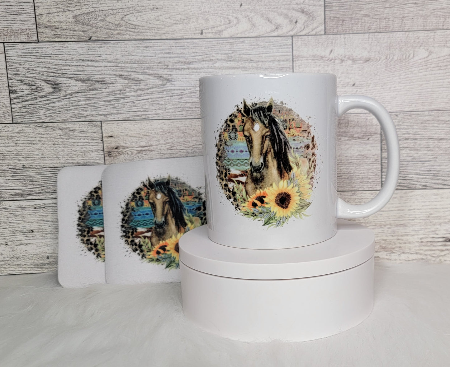 Horse Ceramic Coffee Mug Gift Set