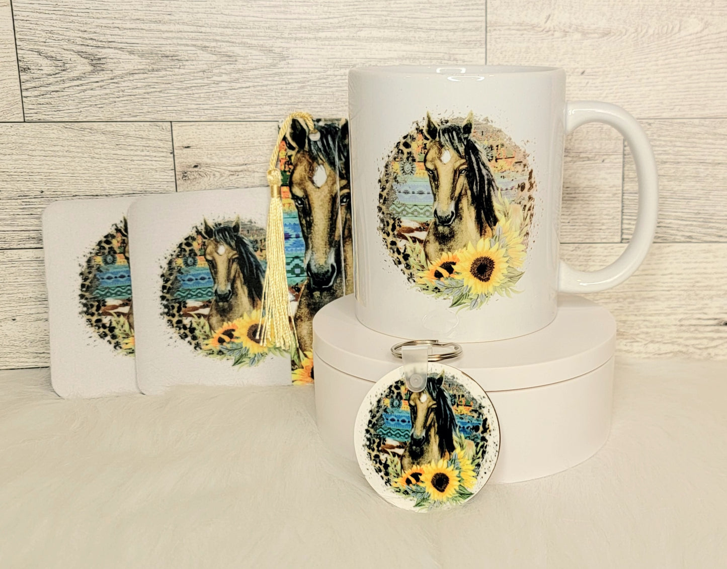 Horse Ceramic Coffee Mug Gift Set