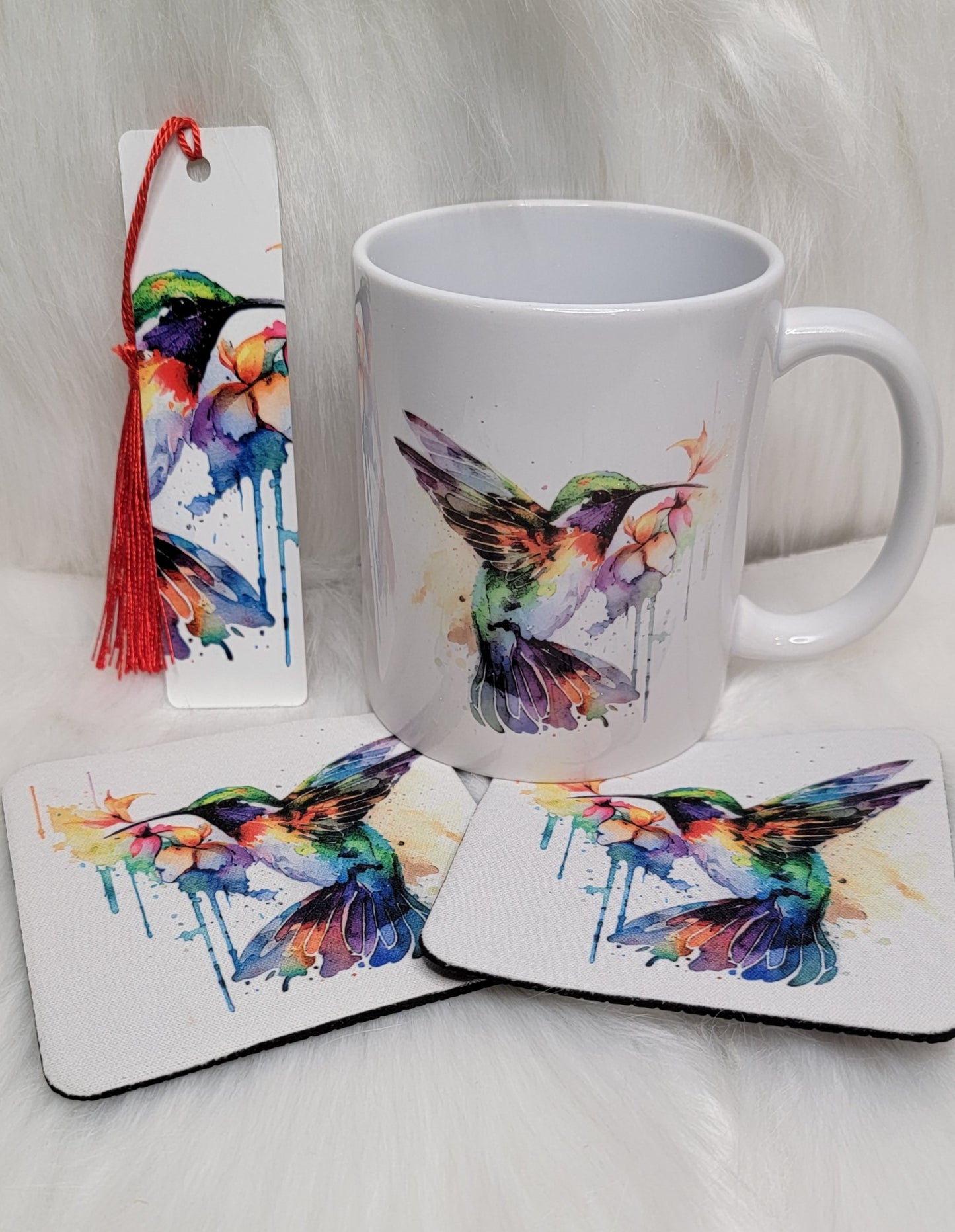 Hummingbird Ceramic Coffee Mug Gift Set