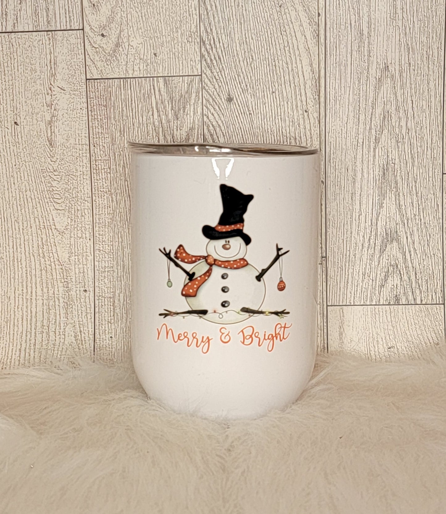 Merry & Bright 12oz Wine Tumbler