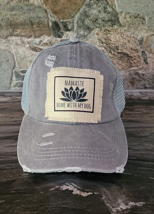 Trucker Hat  - Namaste Home With My Dog