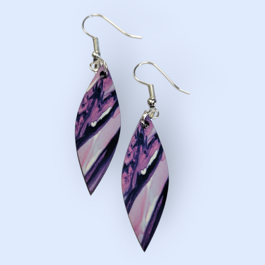 Purple Marble Earrings