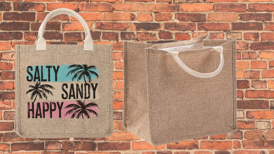 Salty Sandy Happy Tote Bag