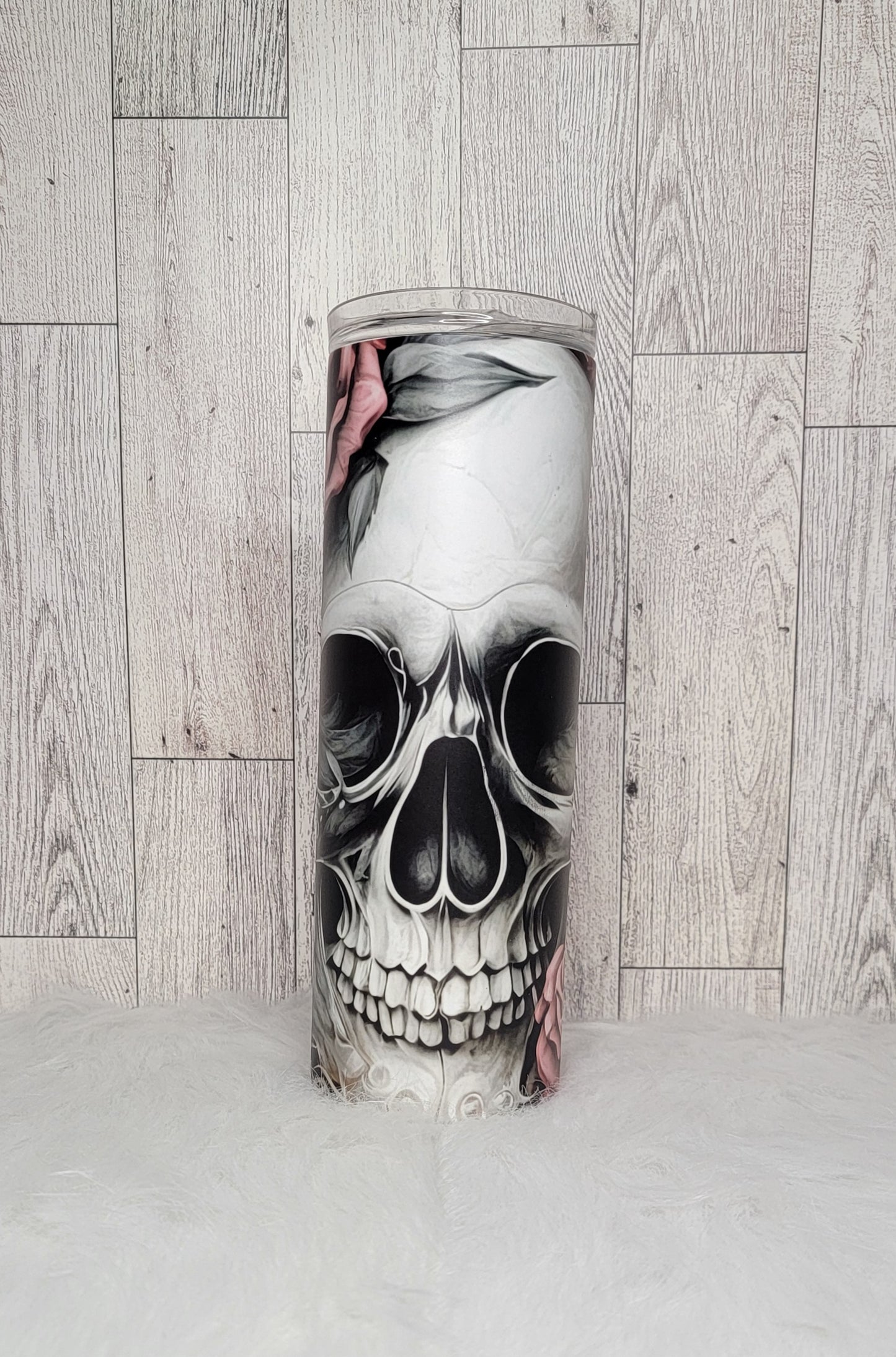 Skull with Roses GLOW IN THE DARK 20oz Tumbler