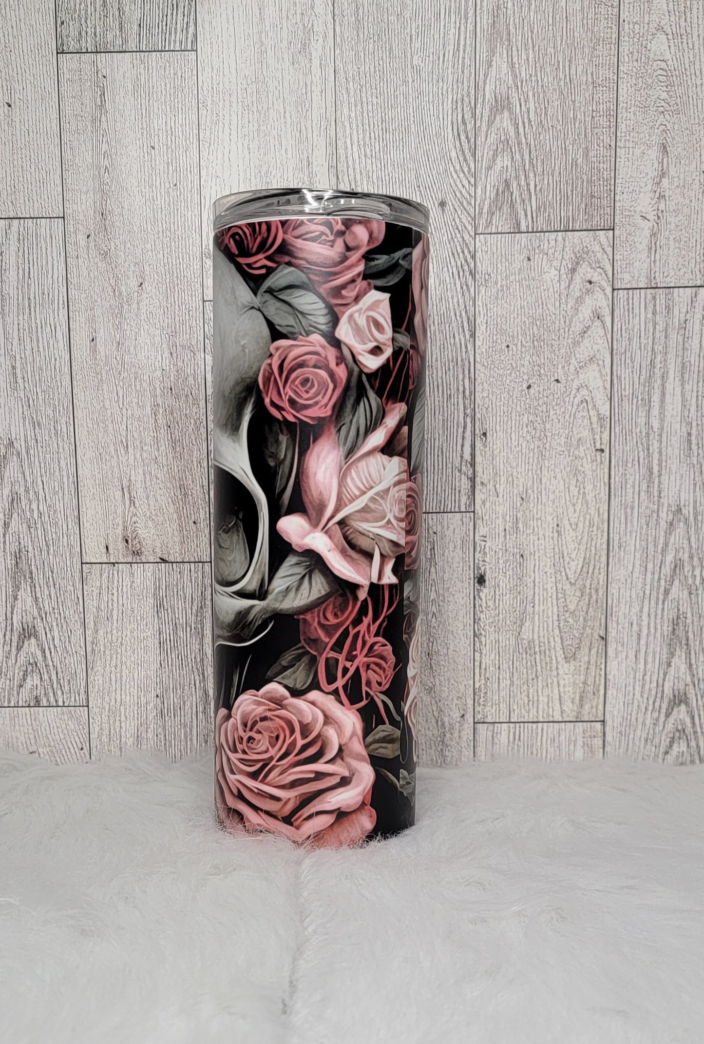 Skull with Roses GLOW IN THE DARK 20oz Tumbler