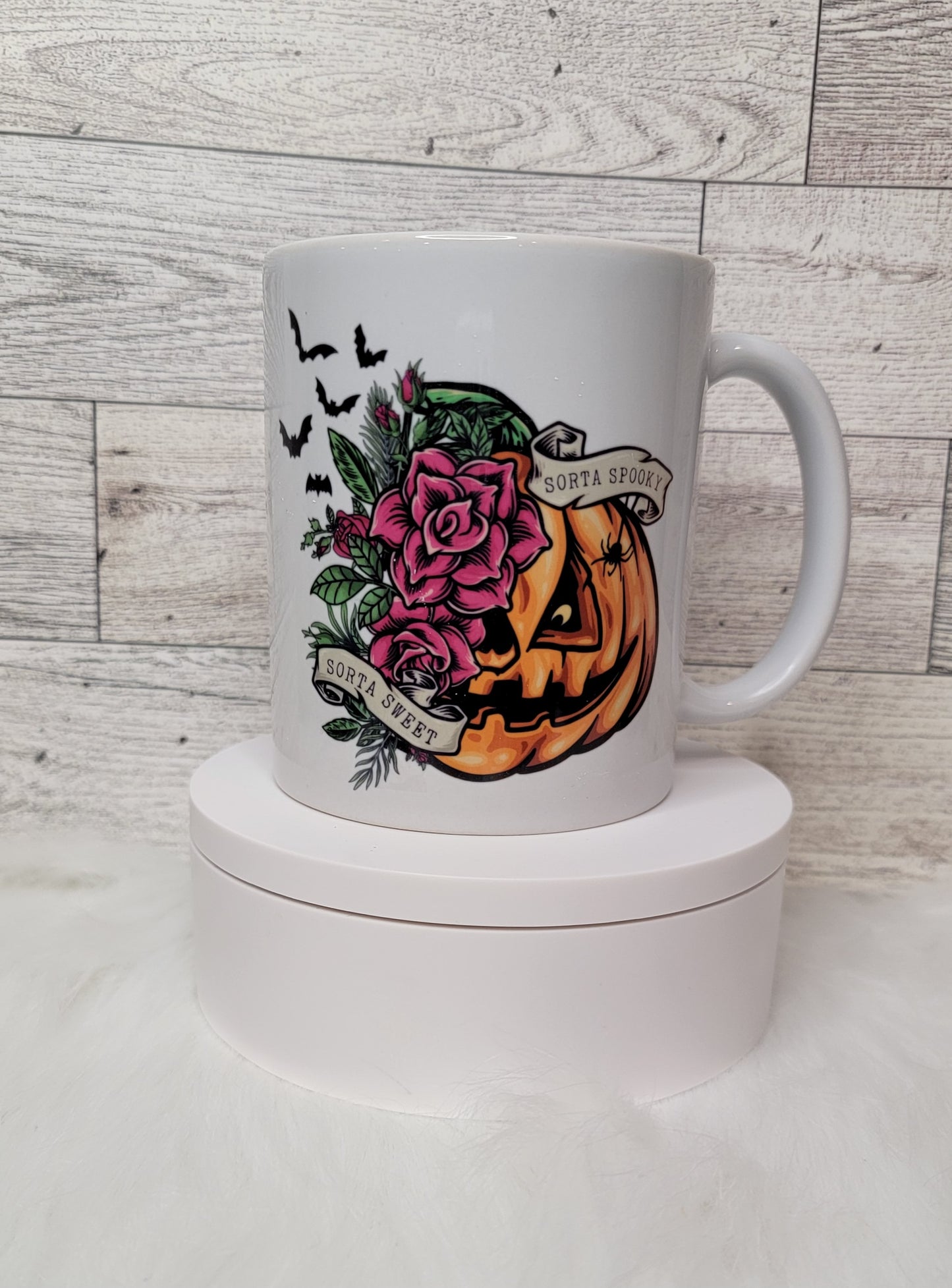 Sorta Spooky / Sorta Sweet Pumpkin Ceramic Coffee Mug - 11 oz.