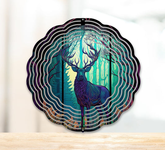 Stained Glass Deer 10" Wind Spinner