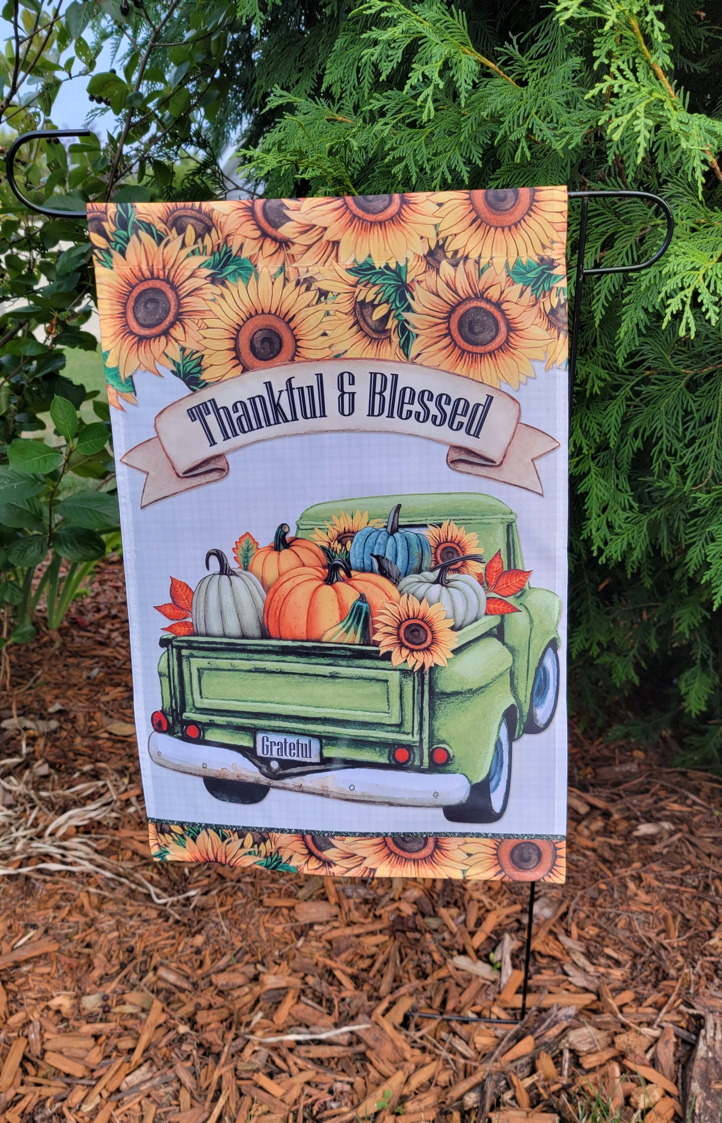 Thankful & Blessed Garden Flag