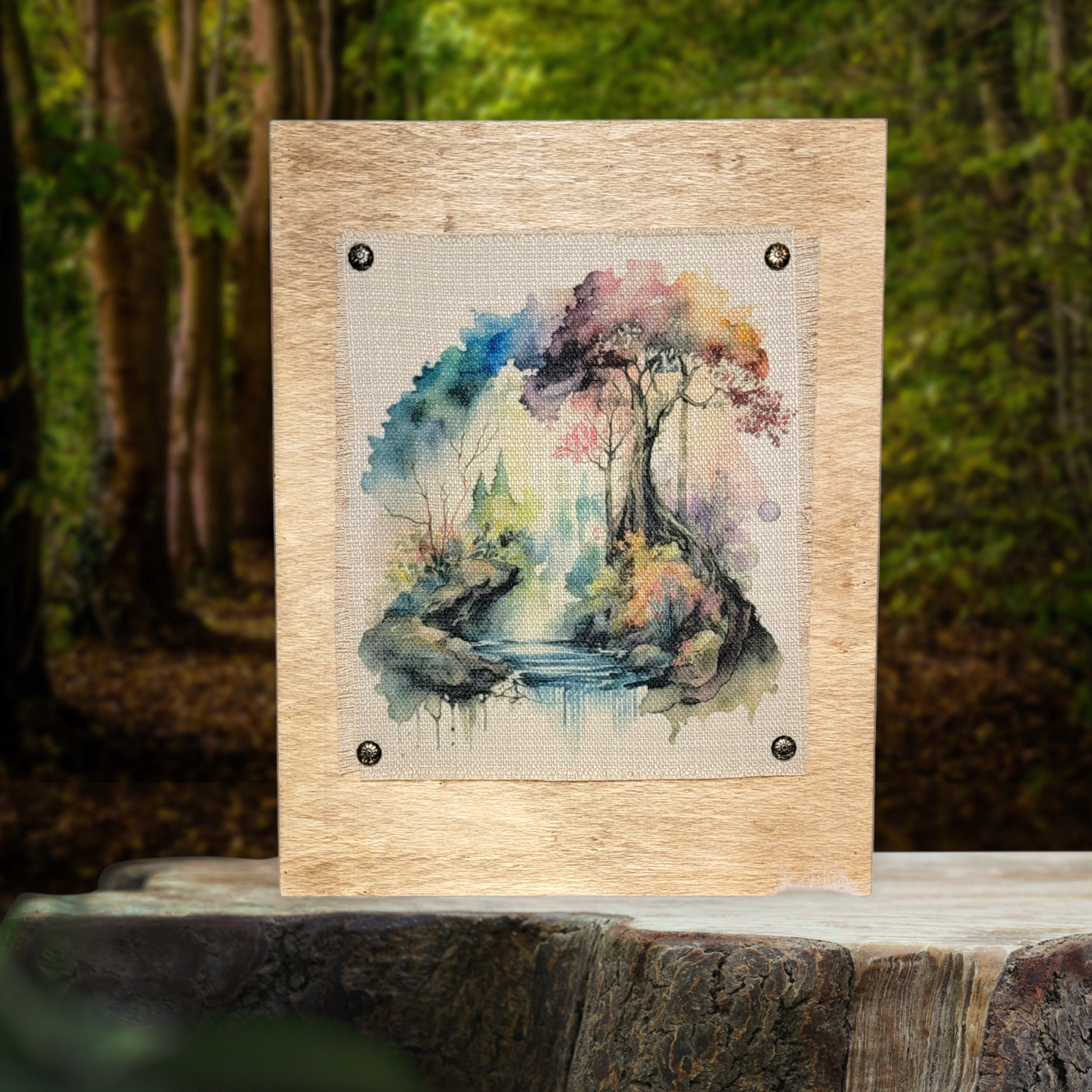 Tree Watercolor Wall Hanging