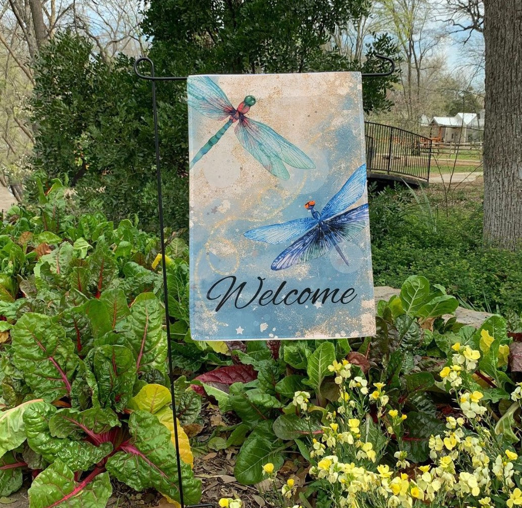 Dragonfly - Welcome Garden Flag