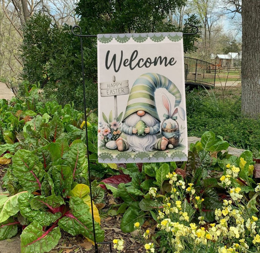Easter Gnome - Welcome Garden Flag