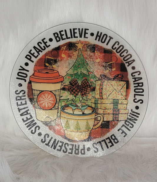 Christmas Glass Round