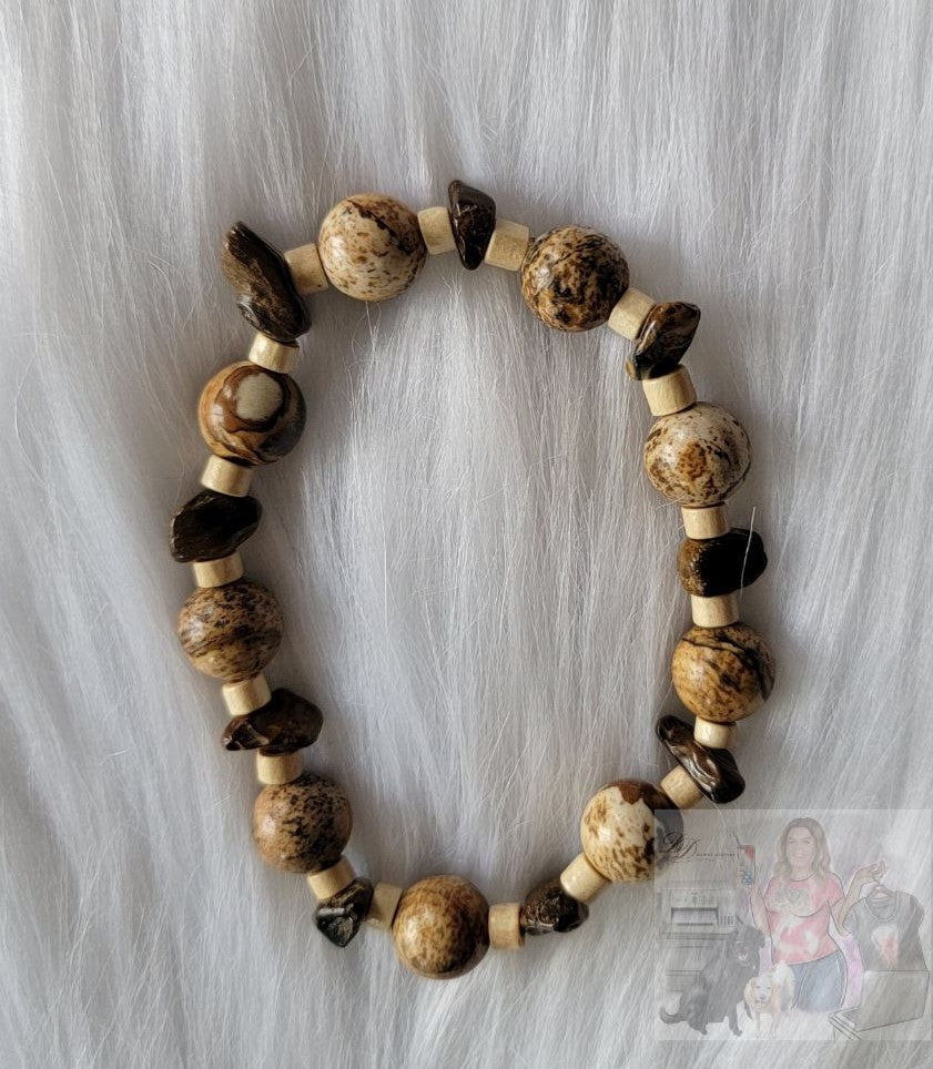 Tiger Eye & Jasper Bracelet & Earring Set