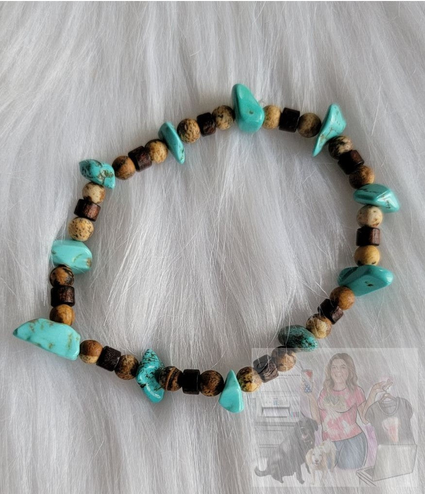 Turquoise & Jasper Bracelet & Earring Set