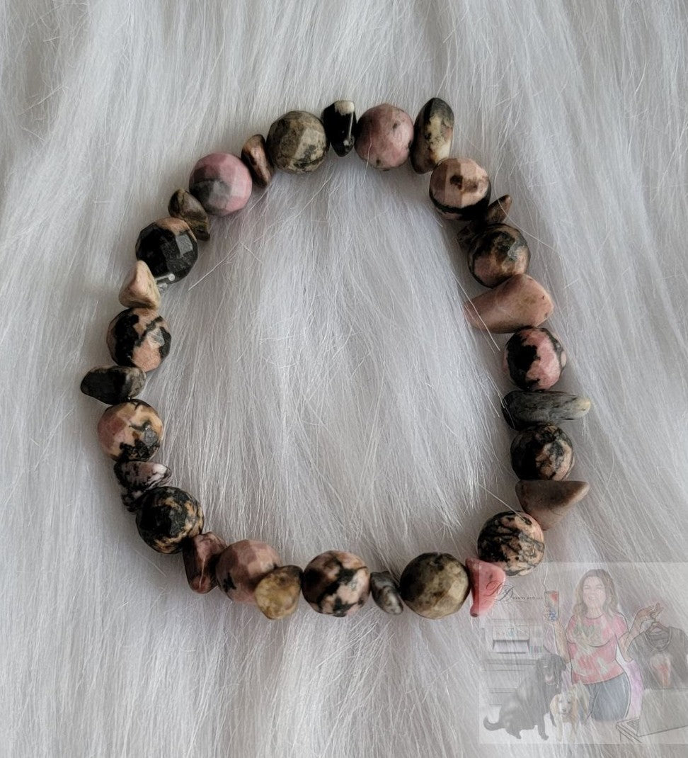 Pink & Gray Agate Bracelet