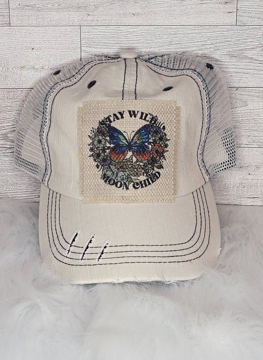 Ponytail Trucker Hat - Stay Wild Moon Child