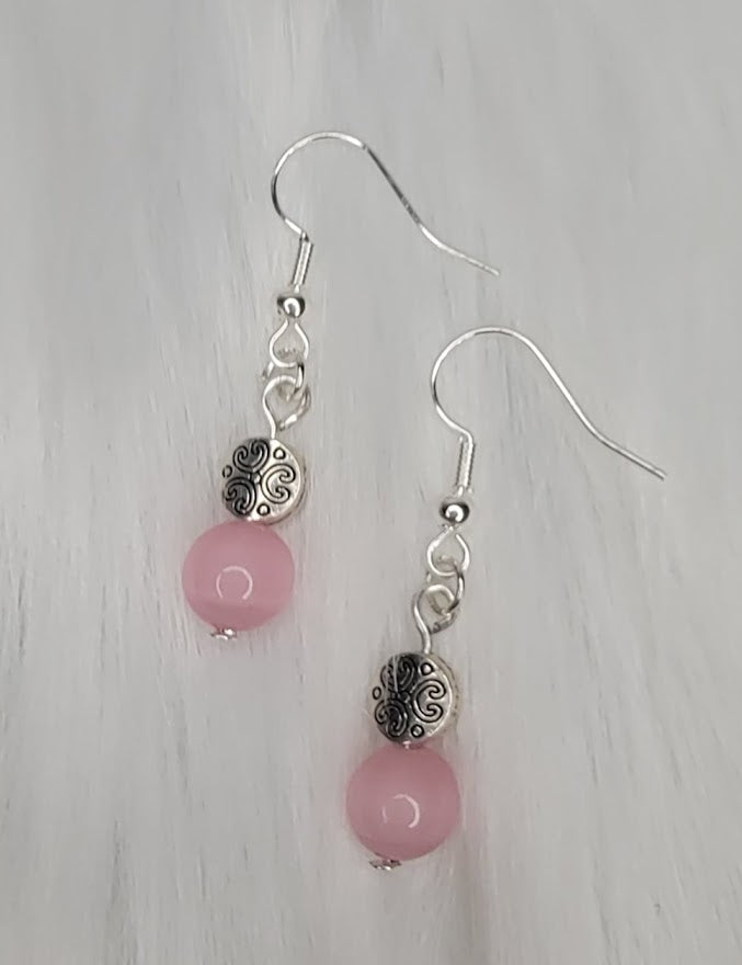 Pink Cats Eye Bracelet & Earring Set