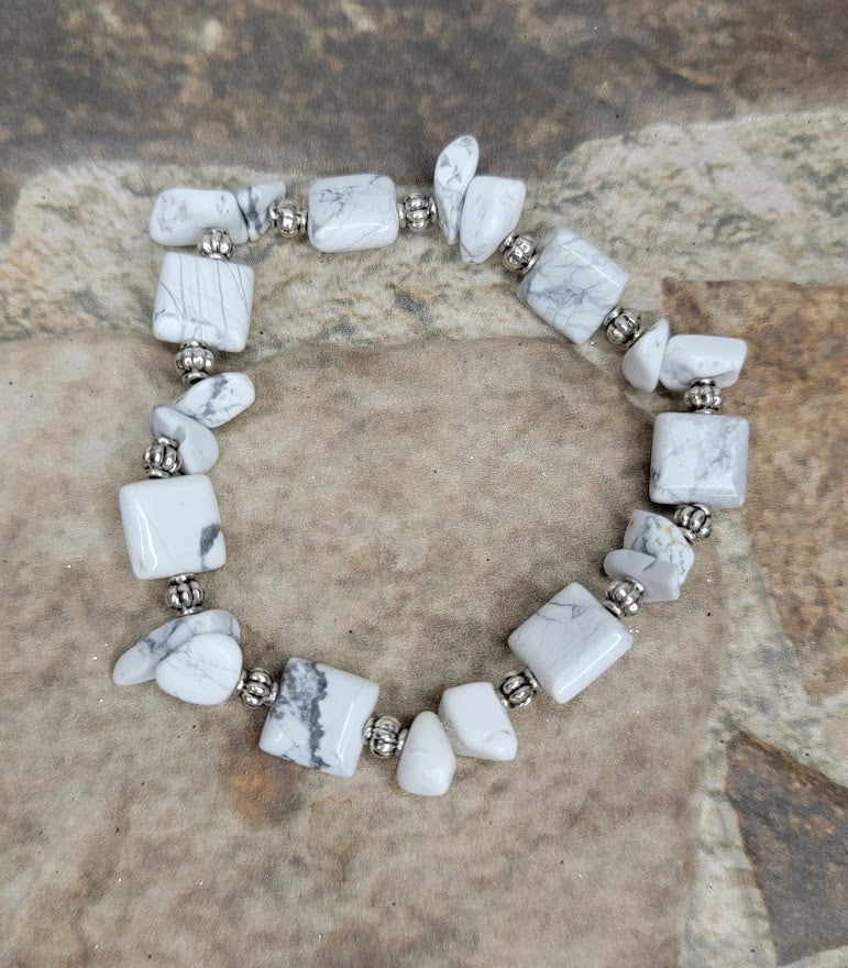 Howlite Bracelet & Earring Set