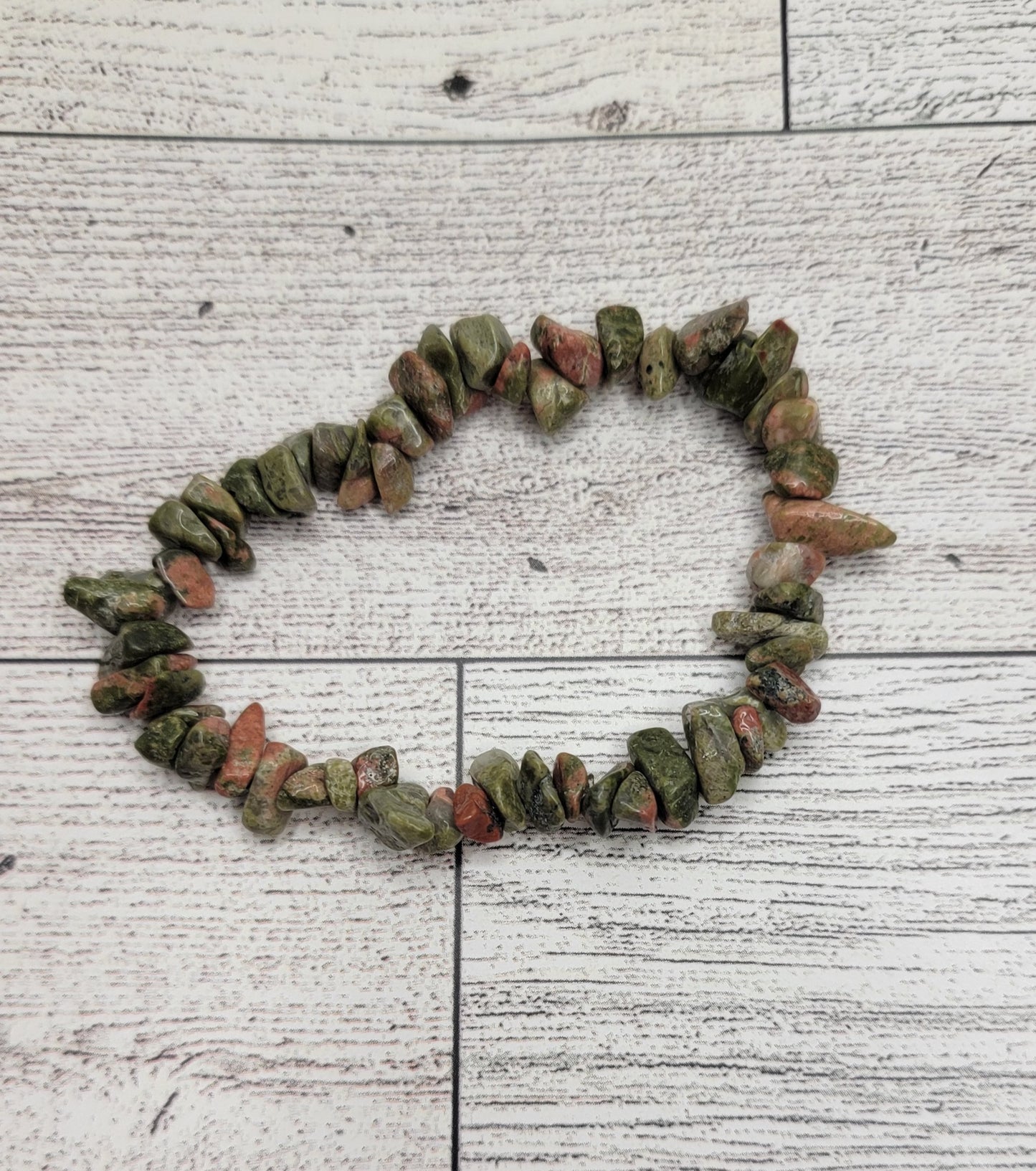 Unakite Beaded Bracelet & Earring Set