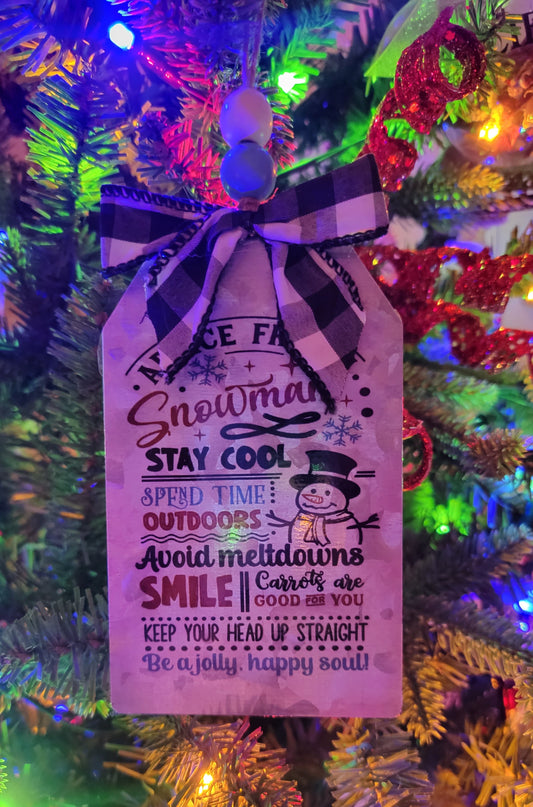 Advise From a Snowman Christmas Ornament