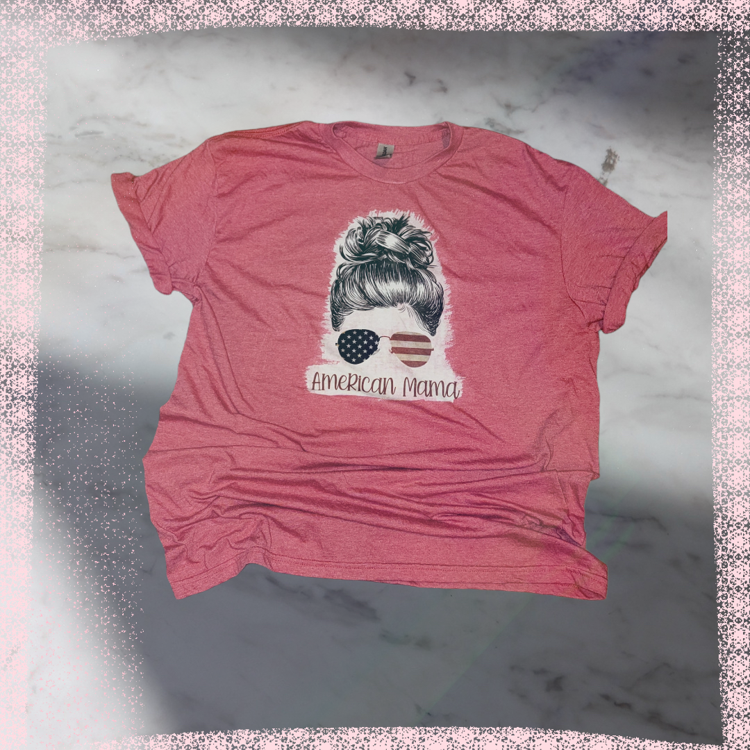 American Mama Tee Shirt - Bleached