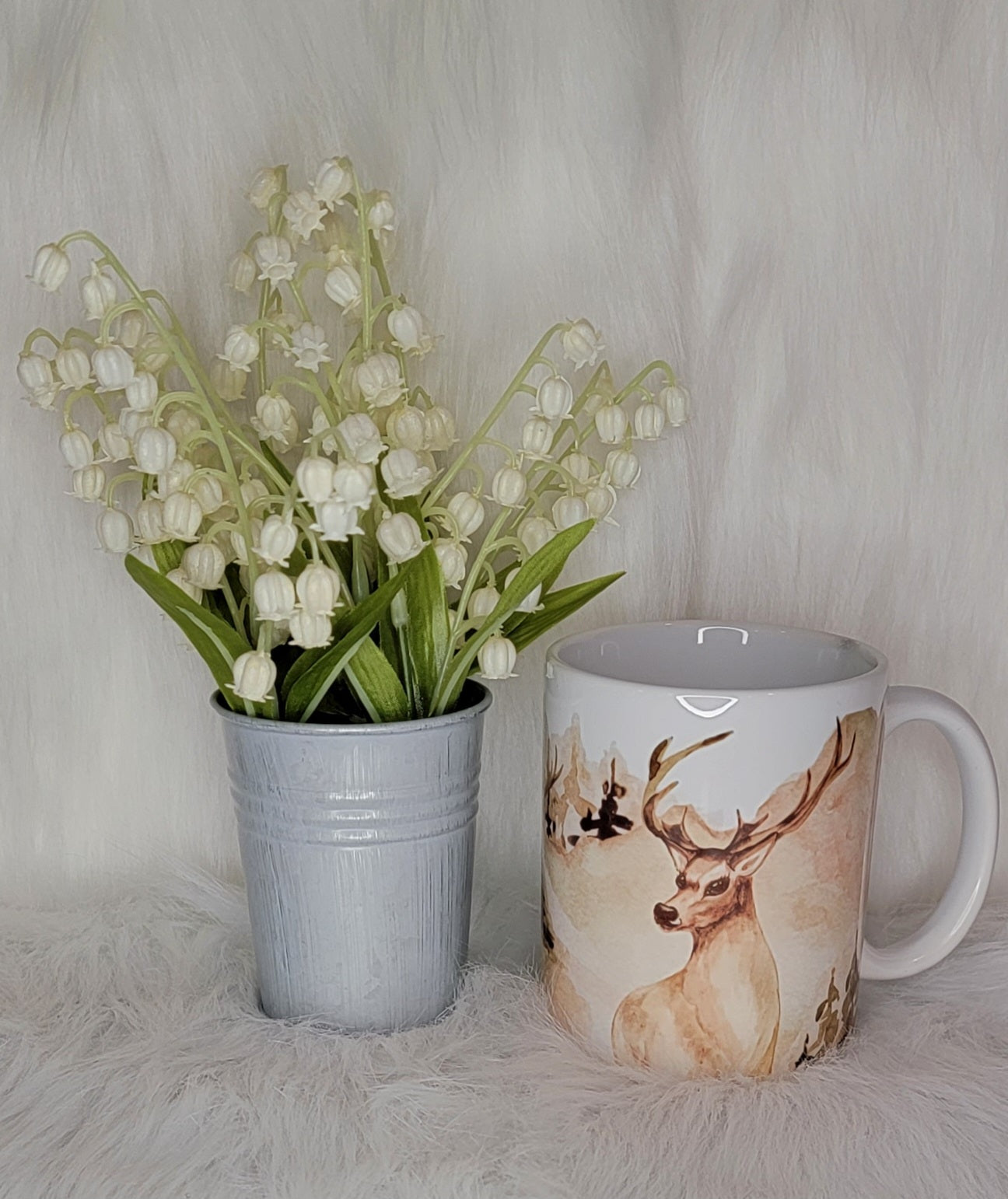 Deer Scene Ceramic Coffee Mug - 11 oz.